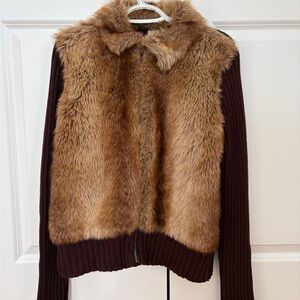 Pendleton Brown Faux Fur Collar Jacket